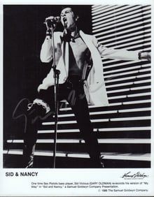 Gary Oldman signed Sid Vicious photograph