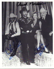 Walker Texas Ranger cast signed photograph