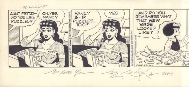 NANCY original comic strip art
