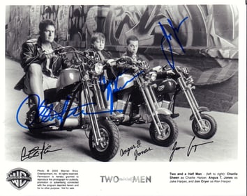 Two and a Half Men signed cast photograph