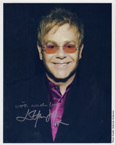 Elton John signed photograph