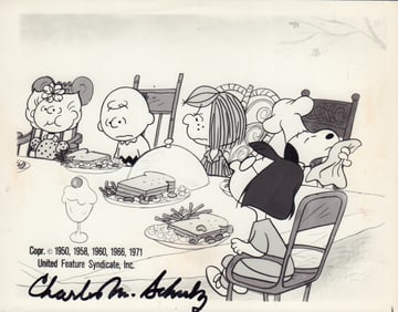 Charles Schulz Peanuts signed photograph