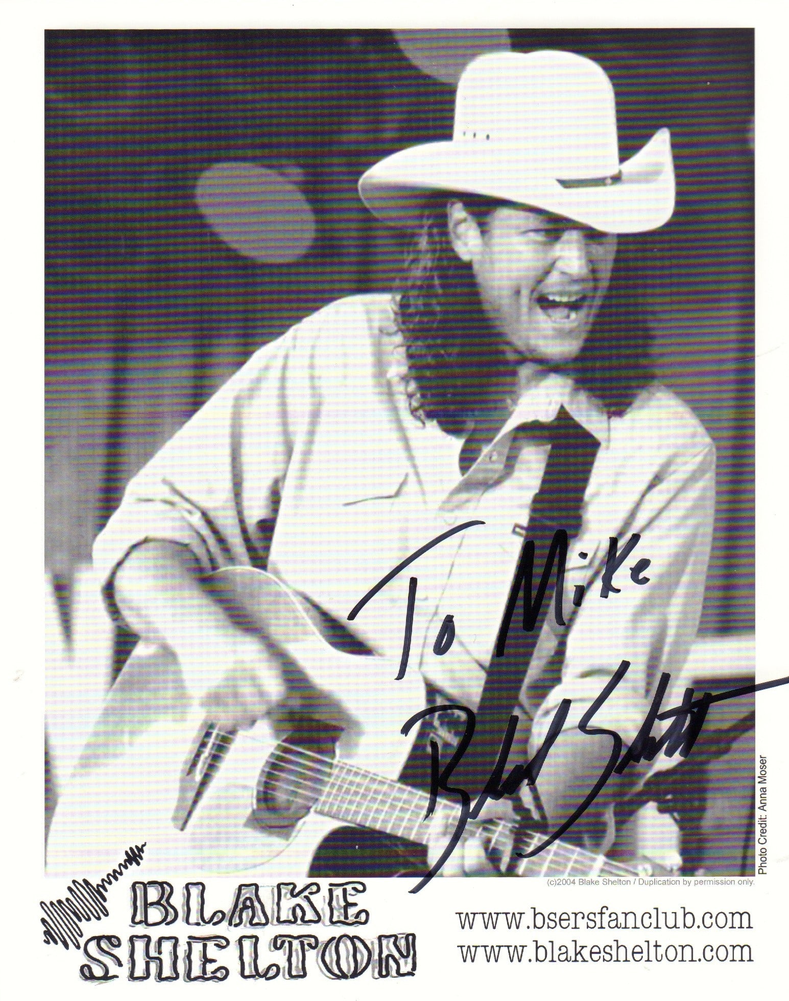 Blake Shelton signed photo (1 of 1)