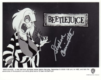 Beetlejuice signed cartoon photograph