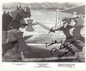 Brian Bedford signed Robin Hood Disney photograph