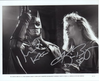 Michael Keaton and Kim Bassinger signed photograph
