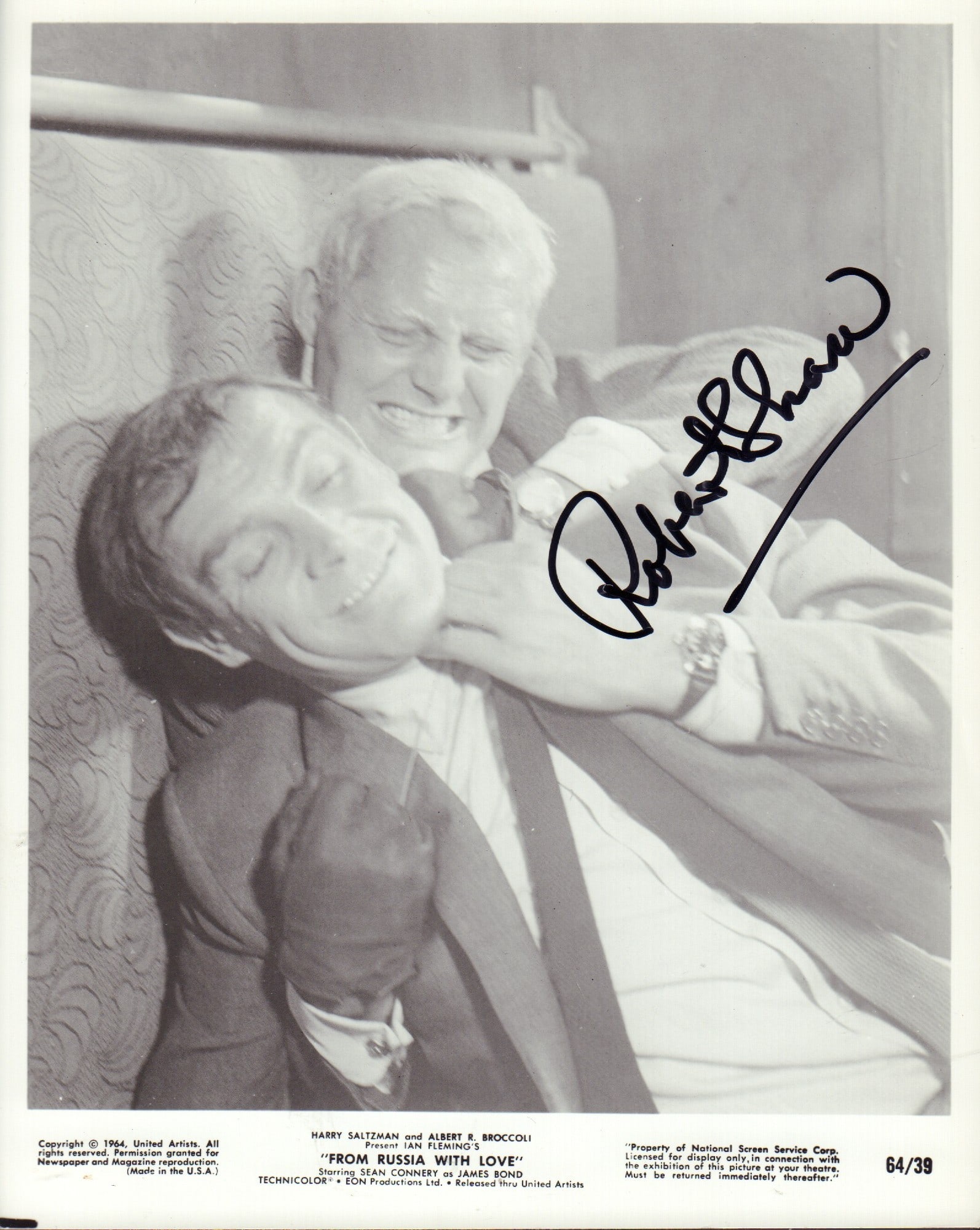 Robert Shaw signed James Bond photograph (1 of 1)