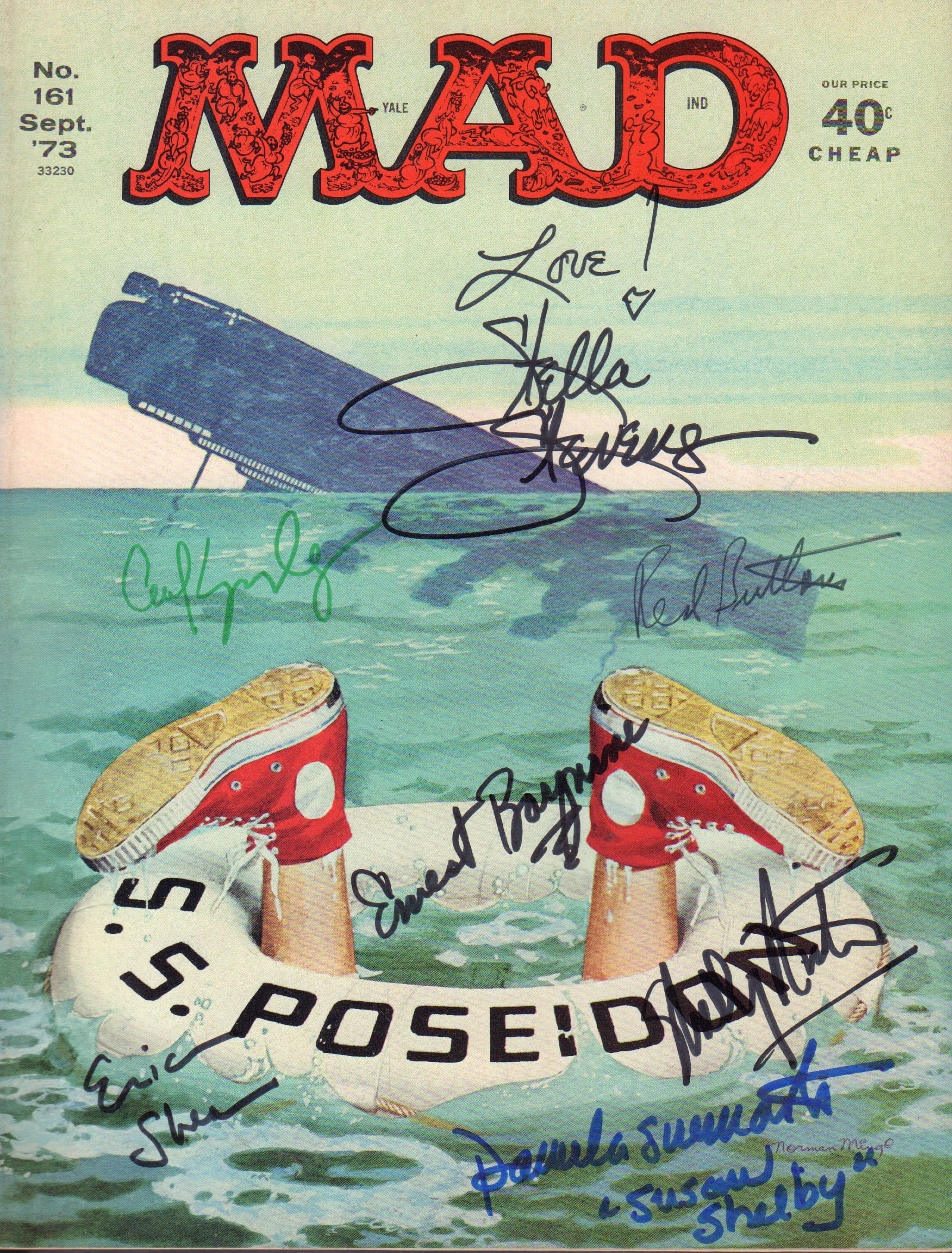 Poseidan Adventure cast signed MAD Magazine (1 of 1)