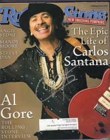 Carlos Santana signed Rolling Stone magazine