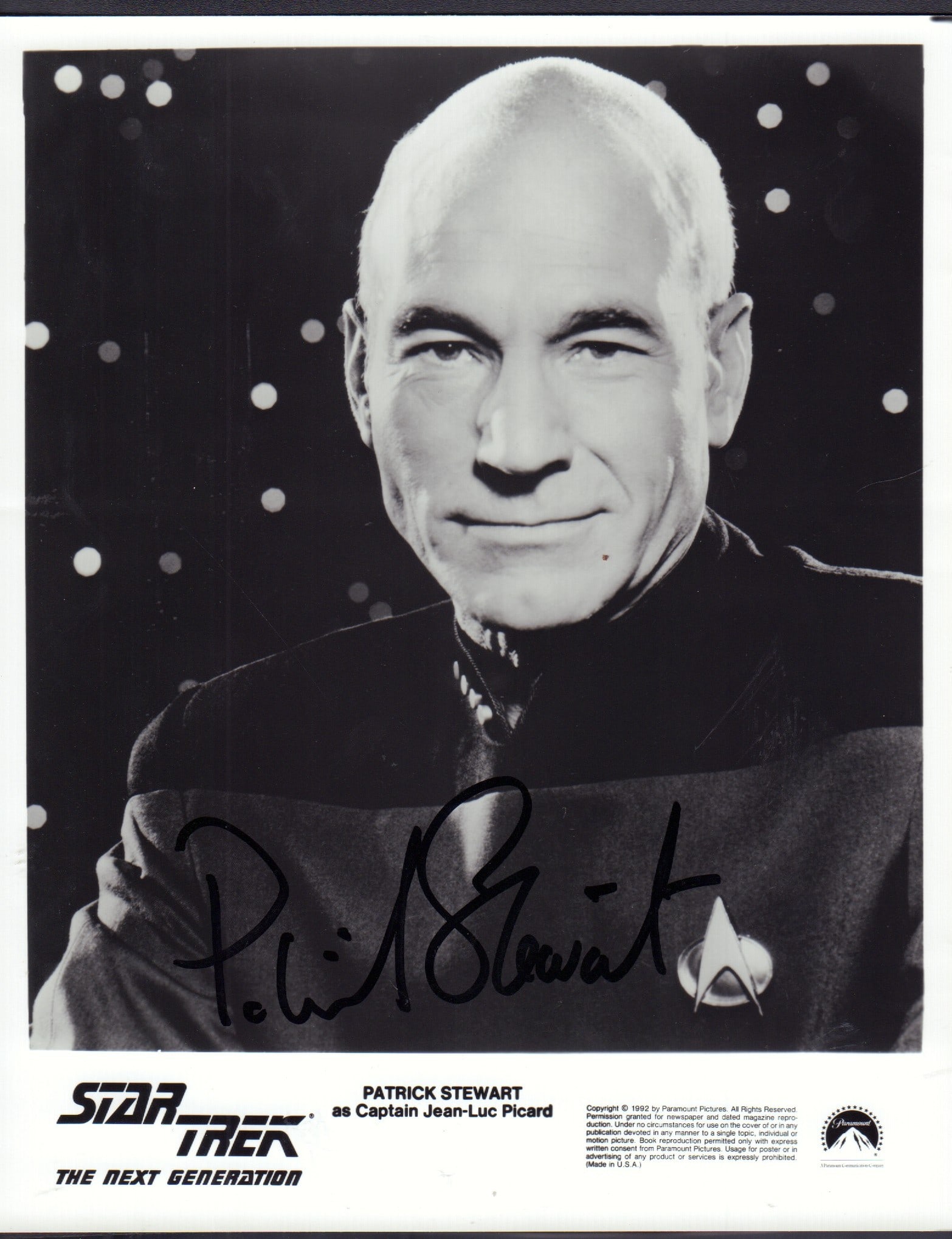Patrick Stewart signed photo (1 of 1)