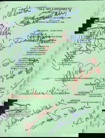 All My Children cast signed script