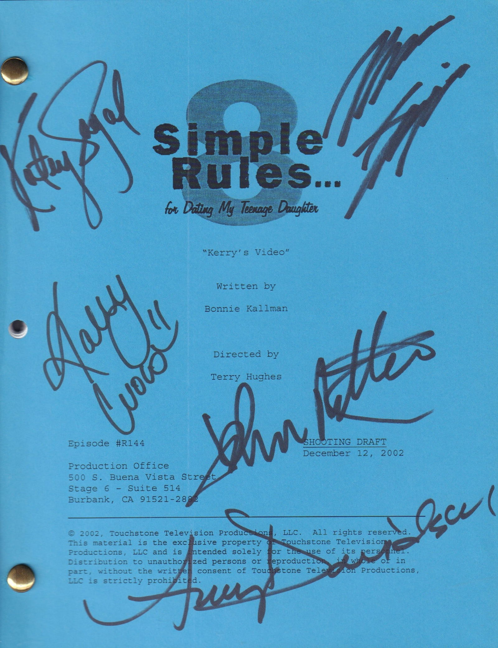 8 Simple Rules cast signed script (1 of 1)