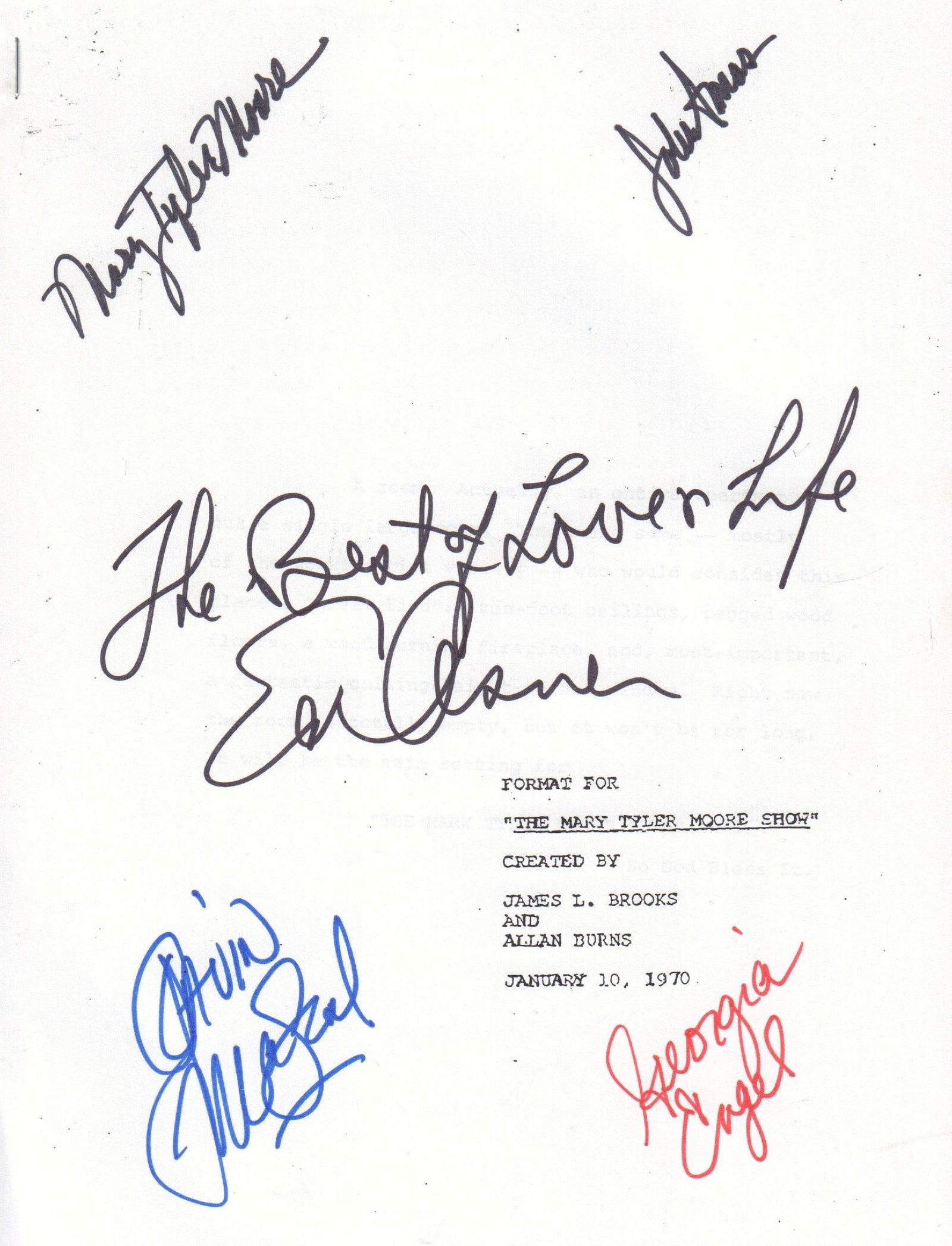 Mary Tyler Moore Show cast signed script (1 of 1)
