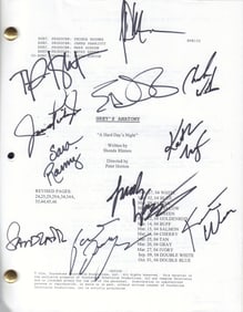 Greys Anatomy cast signed script