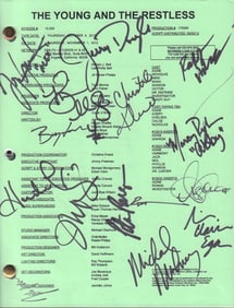 Young and the Restless cast signed script