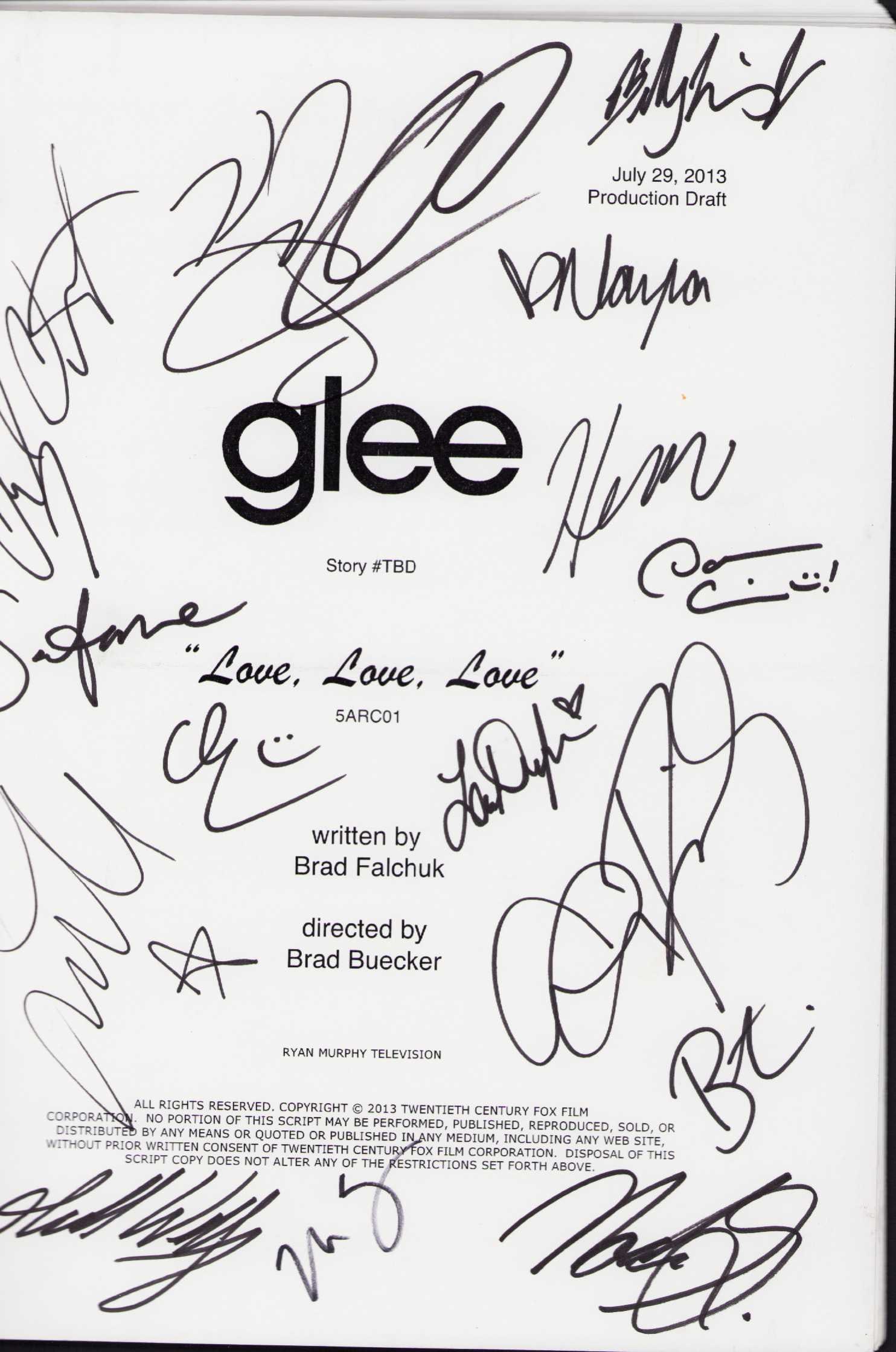 Glee cast signed script (1 of 1)