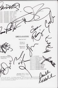 Greys Anatomy cast signed script
