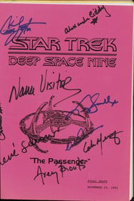 Star Trek Deep Space Nine script cast signed