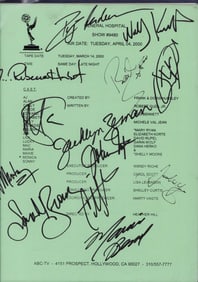 General Hospital cast signed script