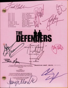 Defenders cast signed script