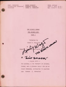 Bionic Woman signed script