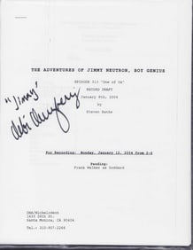 Adventures of Jimmy Neutron script signed