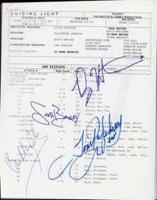 Guiding Light cast signed script