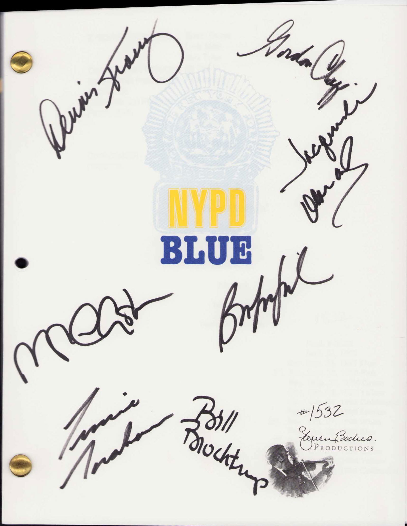 NYPD Blue cast signed script (1 of 1)