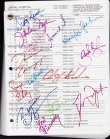 General Hospital cast signed script