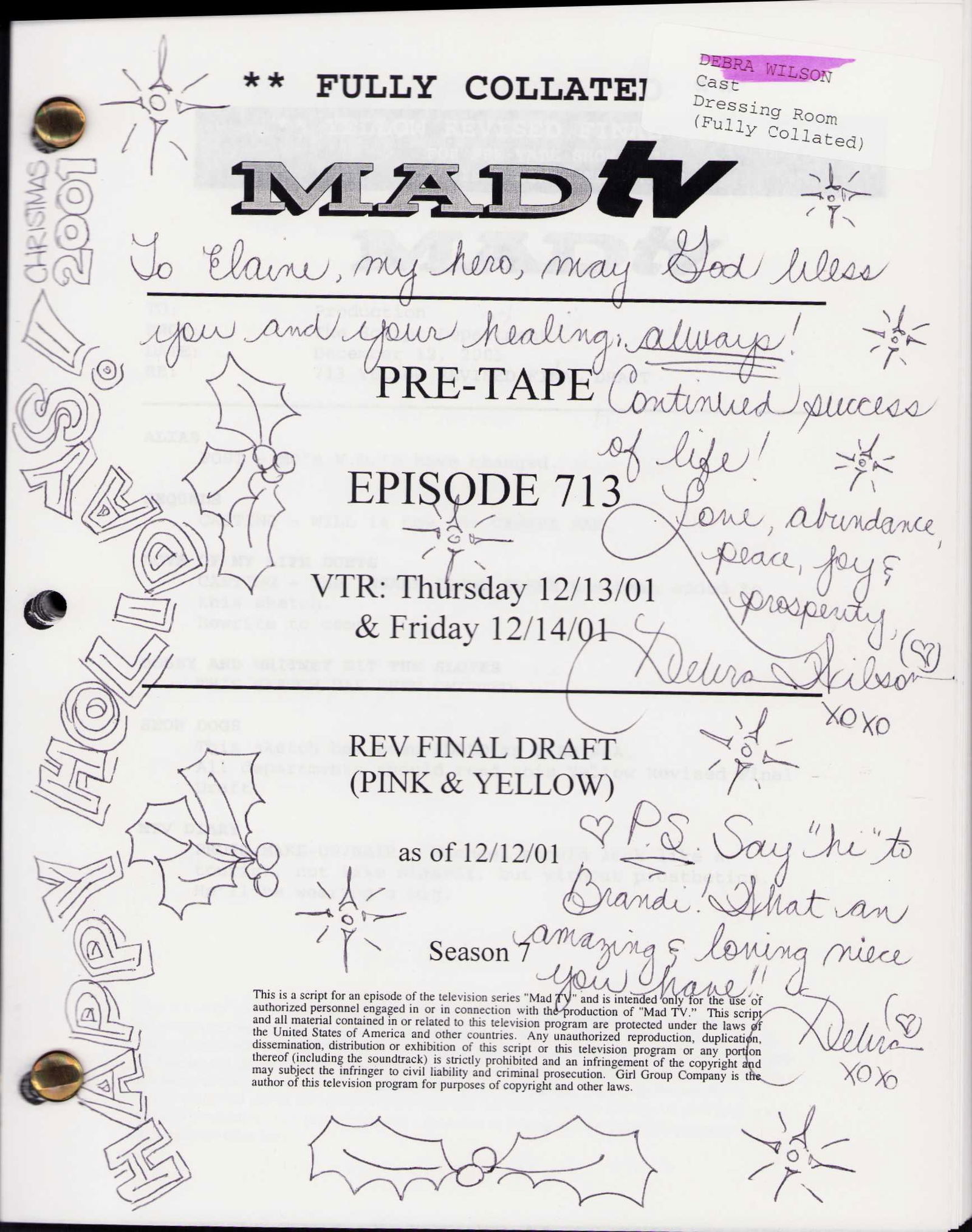 MAD TV signed script (1 of 1)