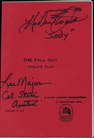 Fall Guy cast signed set used script