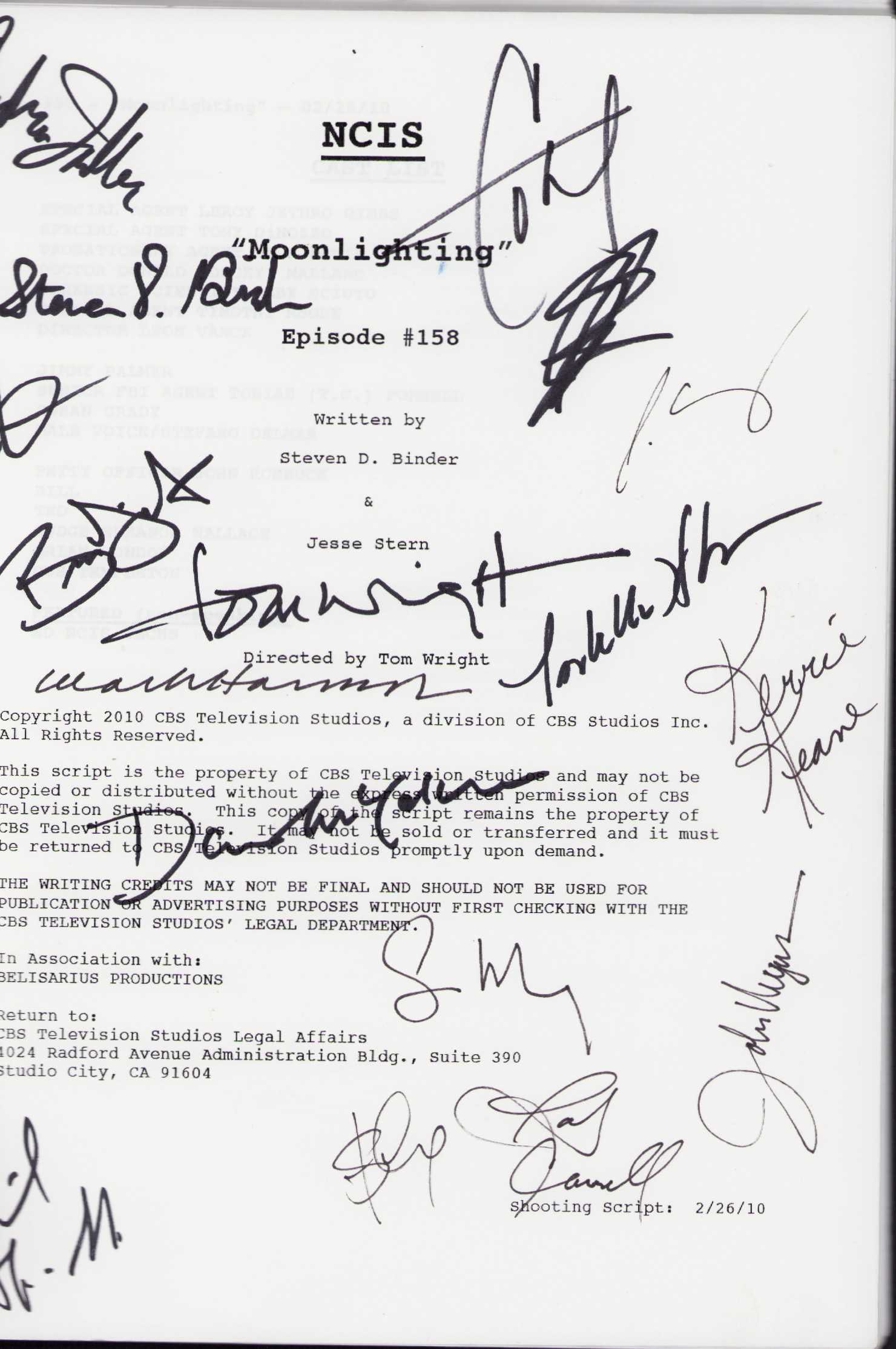 NCIS cast signed script (1 of 1)