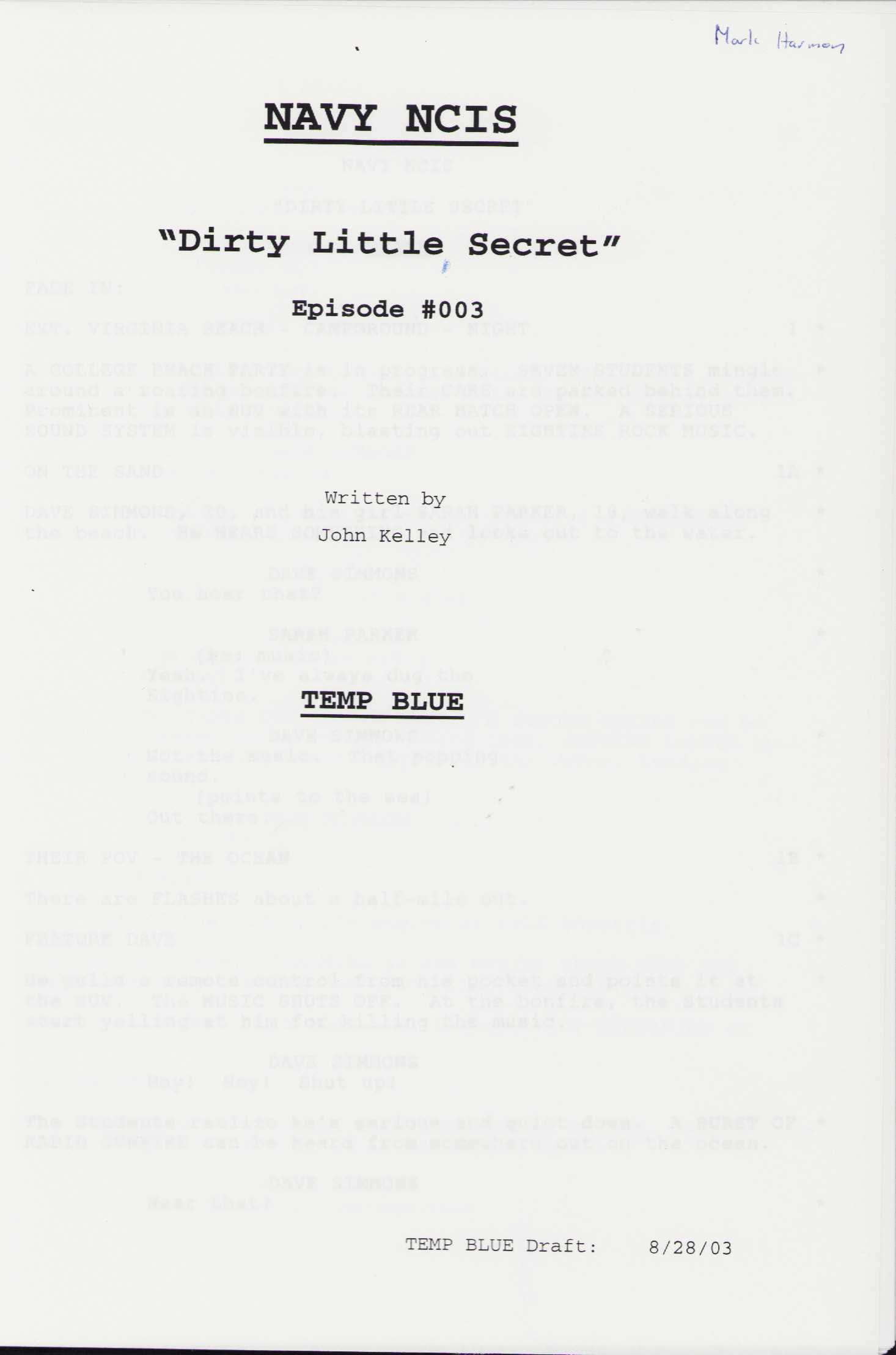 Navy NCIS owned script (1 of 1)