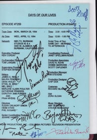 Days of Our Lives cast signed script