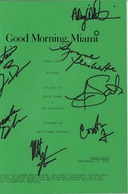 Good Morning Miami cast signed script