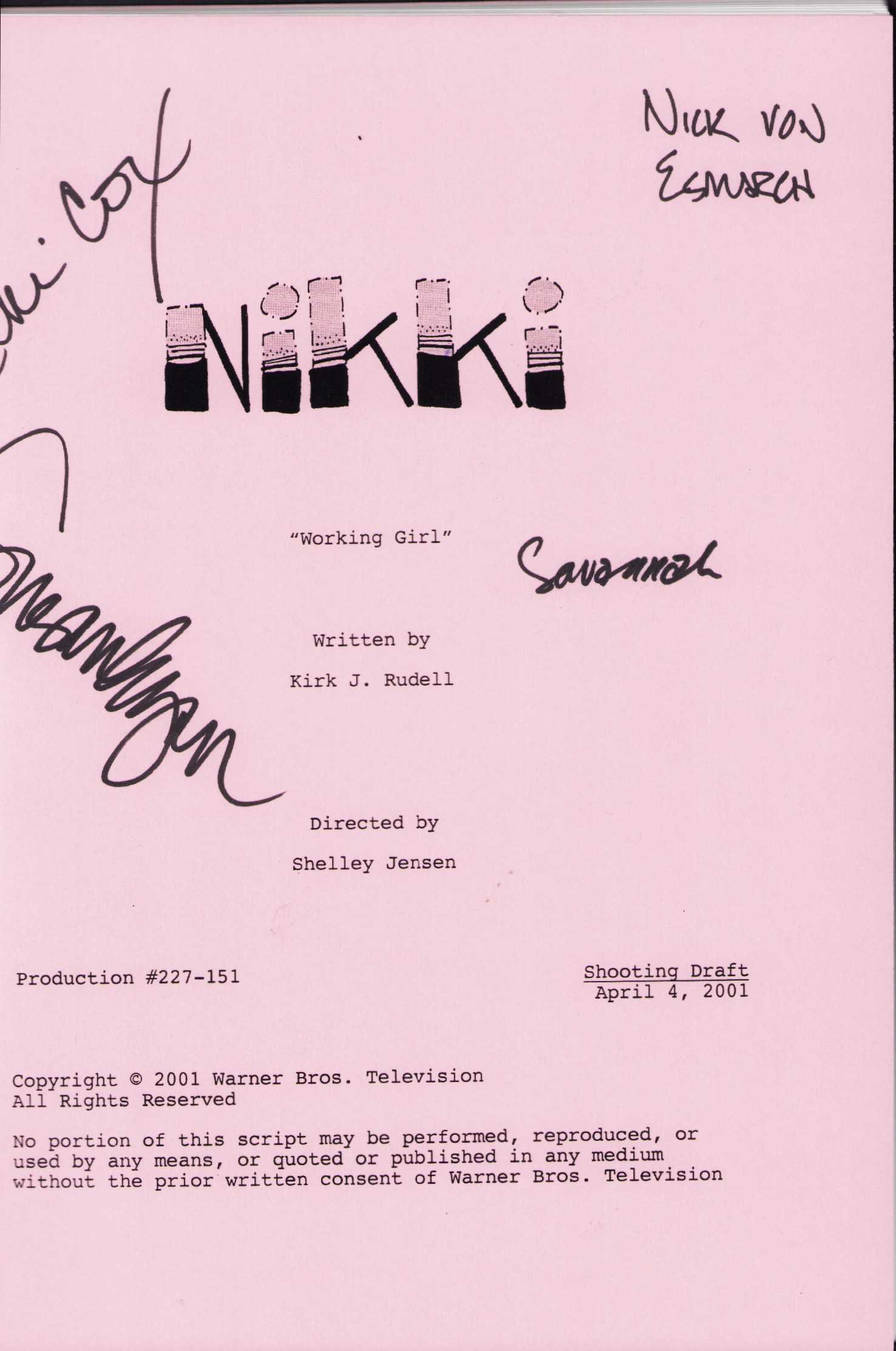 Nikki cast signed script (1 of 1)