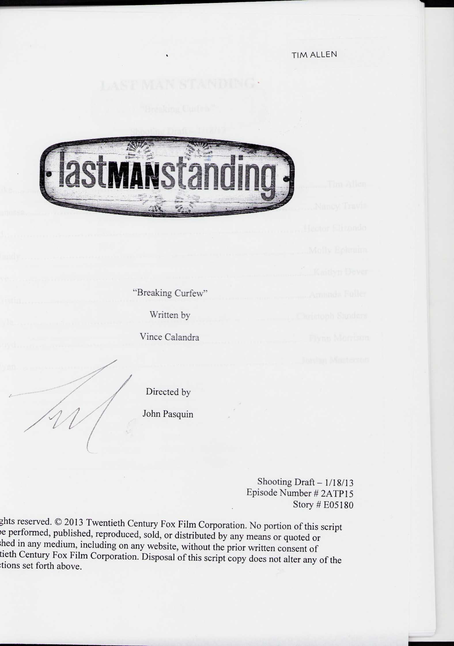 Last man Standing signed script (1 of 1)