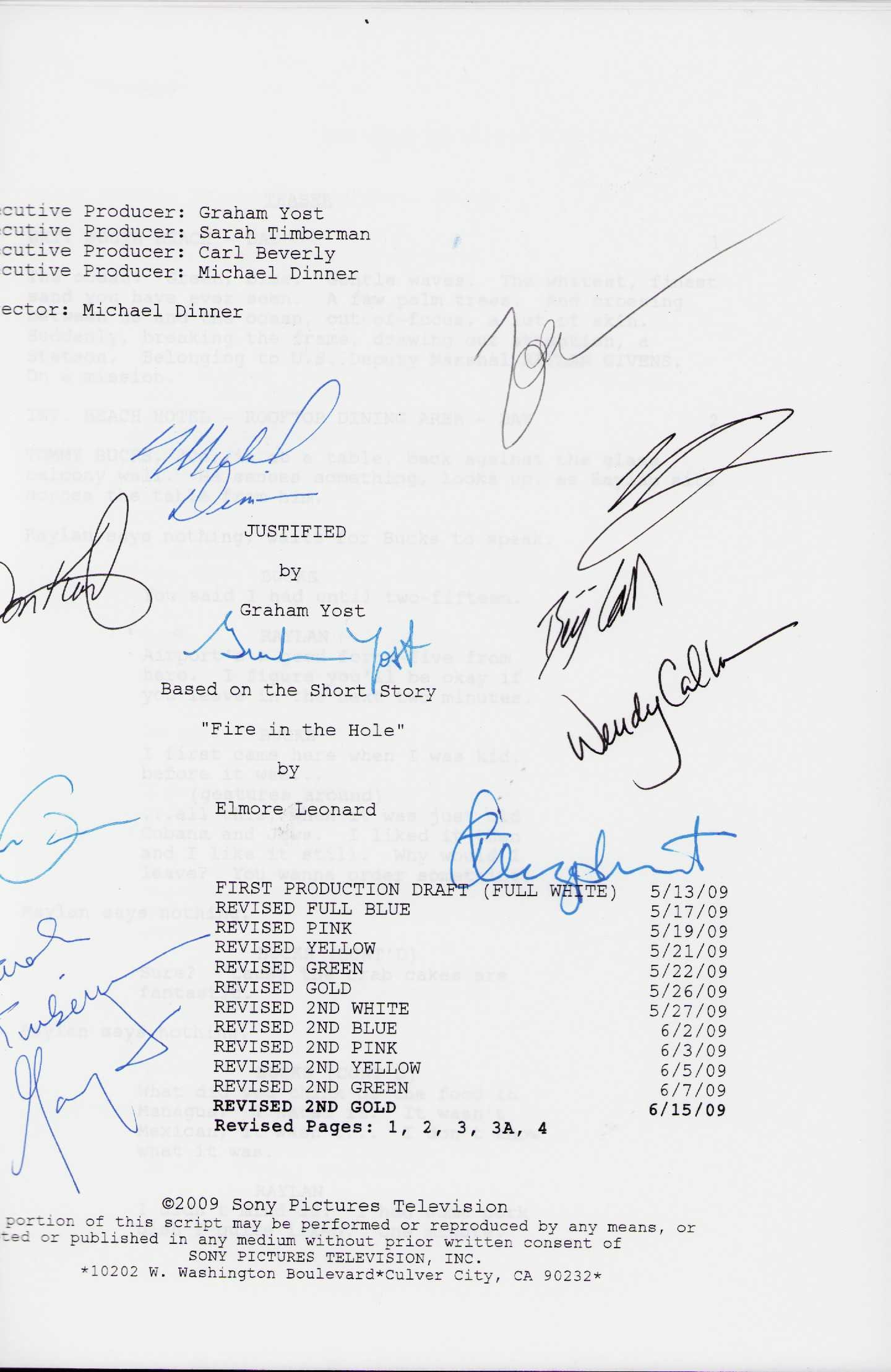 Justifed cast signed script (1 of 1)