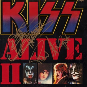 KISS signed LP front by all four original