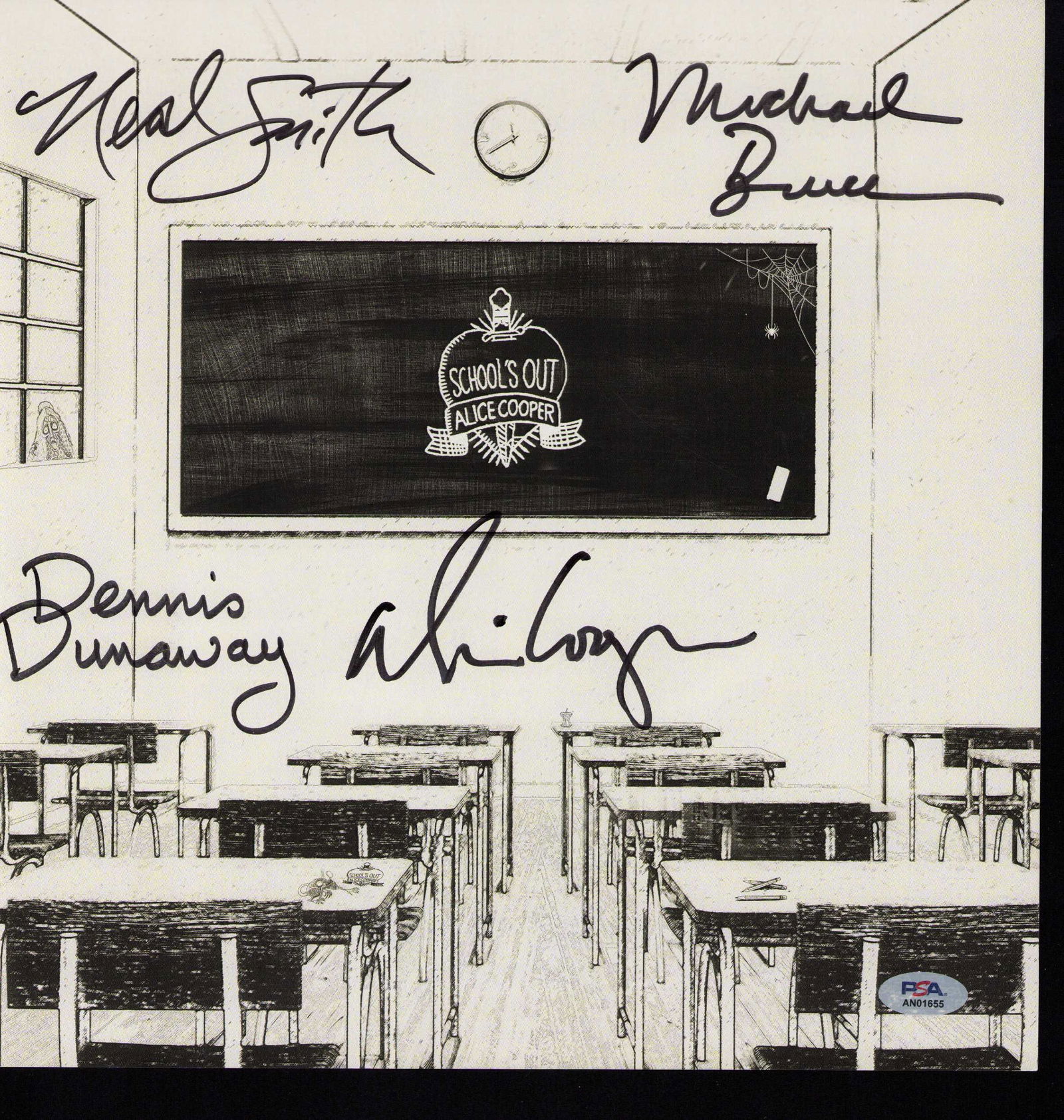 Alice Cooper and band signed record slick (1 of 1)