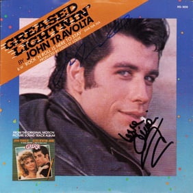 Grease signed 45 picture sleeve record