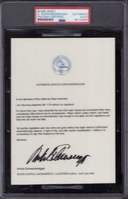 Arnold Schwarzenegger PSA DNA Governor document