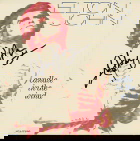 Elton John signed 45 record sleeve