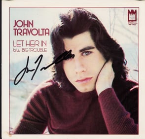 John Travolta signed 45 record sleeve