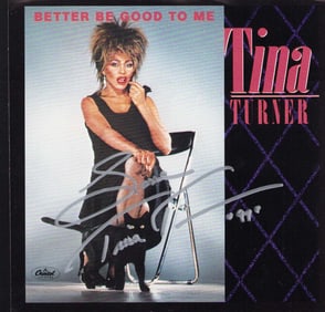 Tina Turner signed 45 recrd sleeve