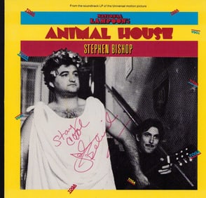 John Belushi signed rare 45 record sleeve