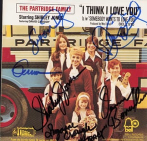 Partridge Family signed 45 record sleeve