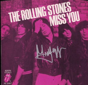 Mick Jagger signed 45 record sleeve
