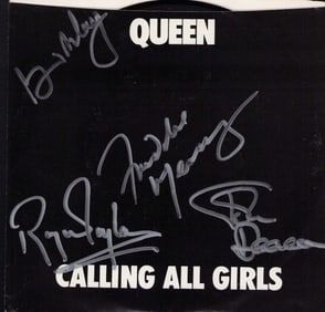 QUEEN rare signed 45 record sleeve
