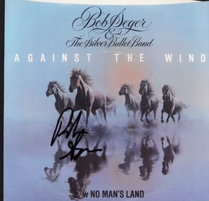 Bob Seger signed 45 recrd sleeve